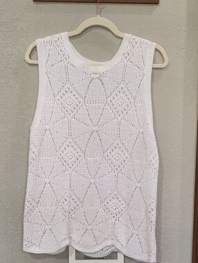 New Staccato White Knit Sleeveless Top - Unbranded